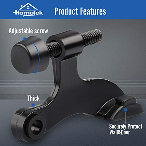 Modern HOMOTEK 2 Pack Hinge Pin Black Door Stopper,Adjustable Deluxe Kit
