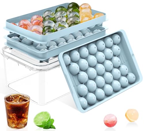 Eco-Friendly Ice Cube Tray with Lid and Bin – Round Set