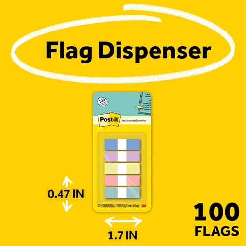 Eco-Friendly Post-it Flags, 0.47 in. x 1.7 in., One Dispenser with Set
